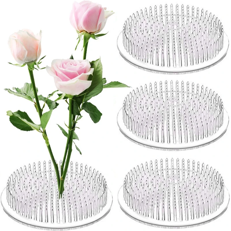 

Round Ikebana Stem Holder Clear Flower Suction Cup Holder Flower Arranging Fixed Base Pot Vase Floral Rubber Bracket Home Decor