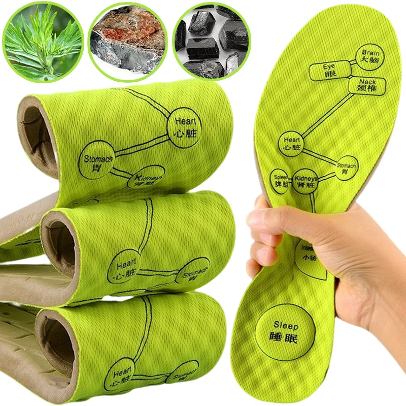 3D Foot Acupressure Insole Men Women Soft Breathable Sports Cushion Inserts Acupoints Sweat-absorbing Deodorant Insole Shoe Pads