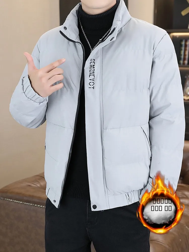 

Мужская зимняя пуховая куртка из хлопка, теплая, модная, осенне-зимняя верхняя одежда для молодежи, удлиненная, на молнии