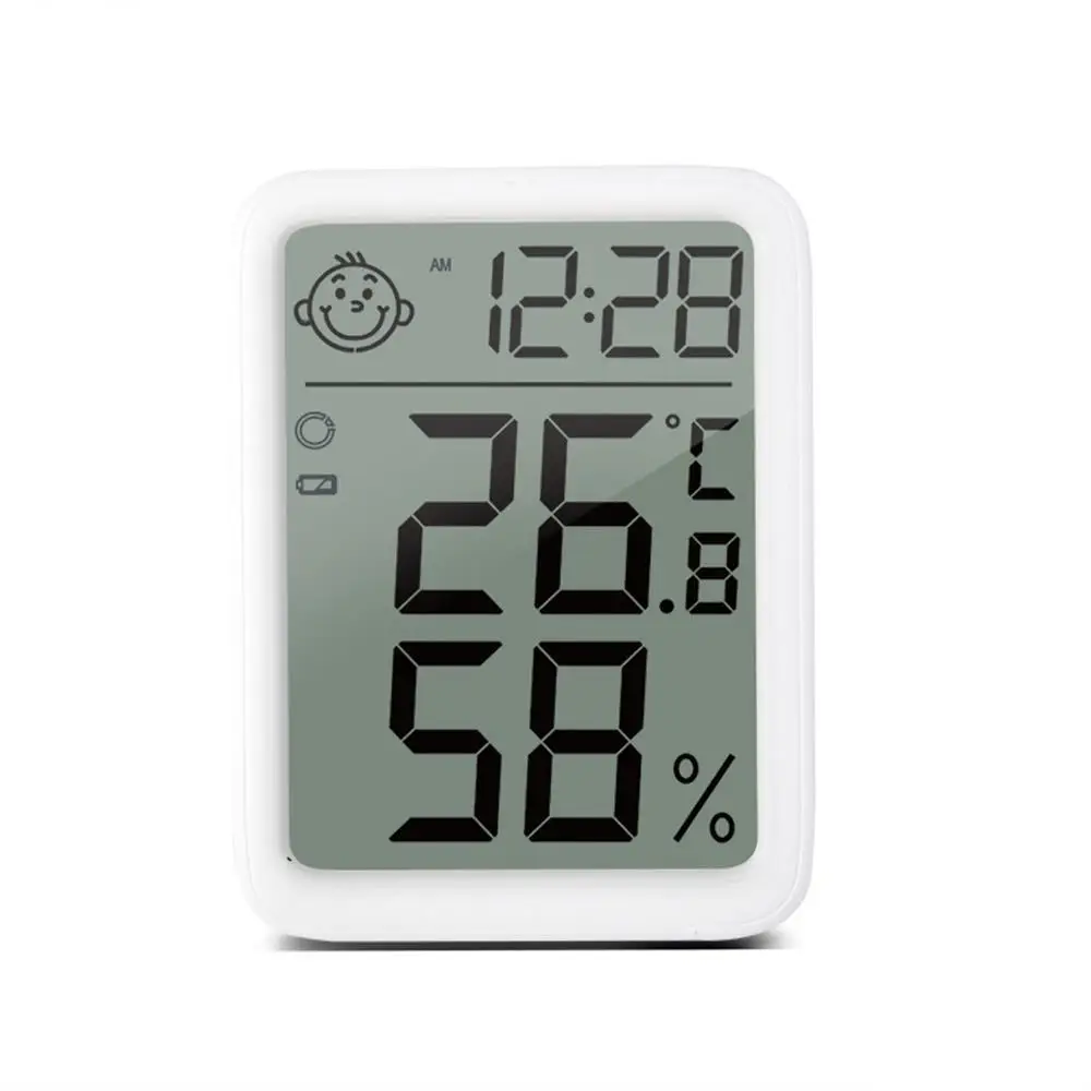 

6046B LCD Digital Temperature Humidity Clock Home Indoor High-precision Baby Room C/F Temperature Monitor LCD Backlight Screen