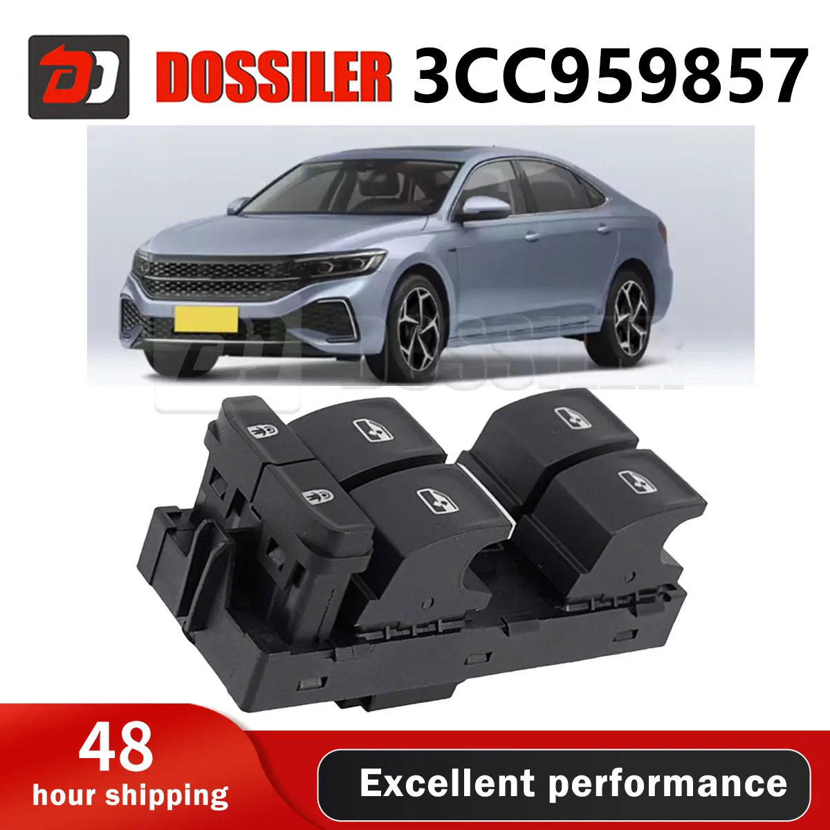 

3CC959857 Dossiler New Car Front Left Electric Window Switch Master Contorl Regulator for VW Viloran 2020-2023 Teramont 10 PINS
