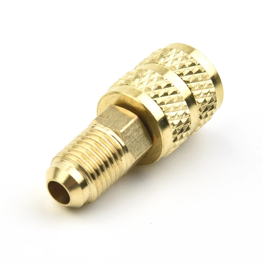 Imagem -03 - Adaptador de Latão para ar Condicionado Acopladores Rápidos Sae f 16 Sae m Flare 16 Sae m a Sae R410 R32 R22