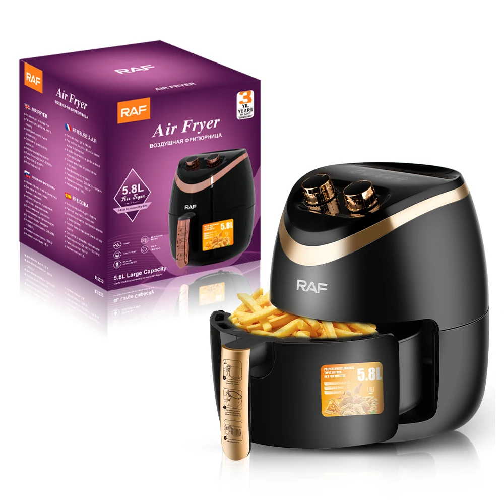 Multifunctional 1500W Electric 5.8L Temperature Control Steam Hot Air Cooker Fryer Without Oil Digital Smart Air Fryers