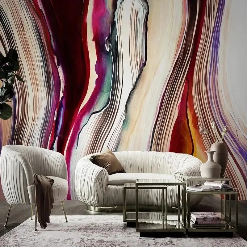 Custom Any Size Wallpaper Chinese Ink Abstract Lines Modern Mural Living Room Bedroom TV Background Wall Decor Papel De Parede