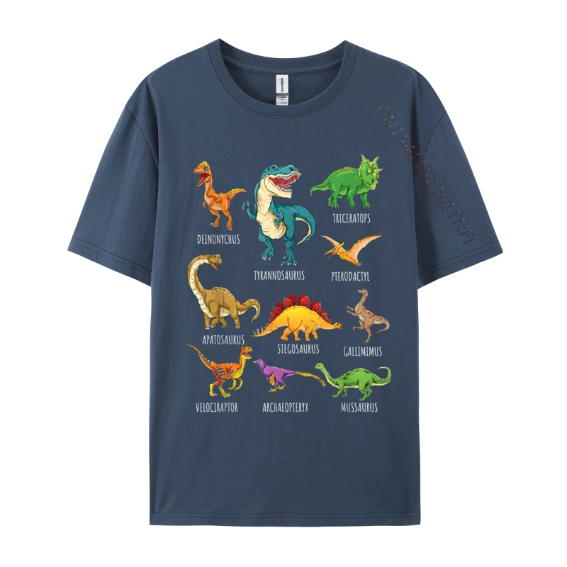 Types Of Dinosaurs Dino Identification Cheap Casual Personalized Top T-Shirts Cotton Fabric Men T Shirt Plain