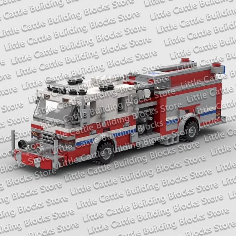 QWERT Urban Rescue Vehicles Model MOC Building Bricks Fire Engine Modular Technology Gifts Holiday Assemble Children Toys Suit