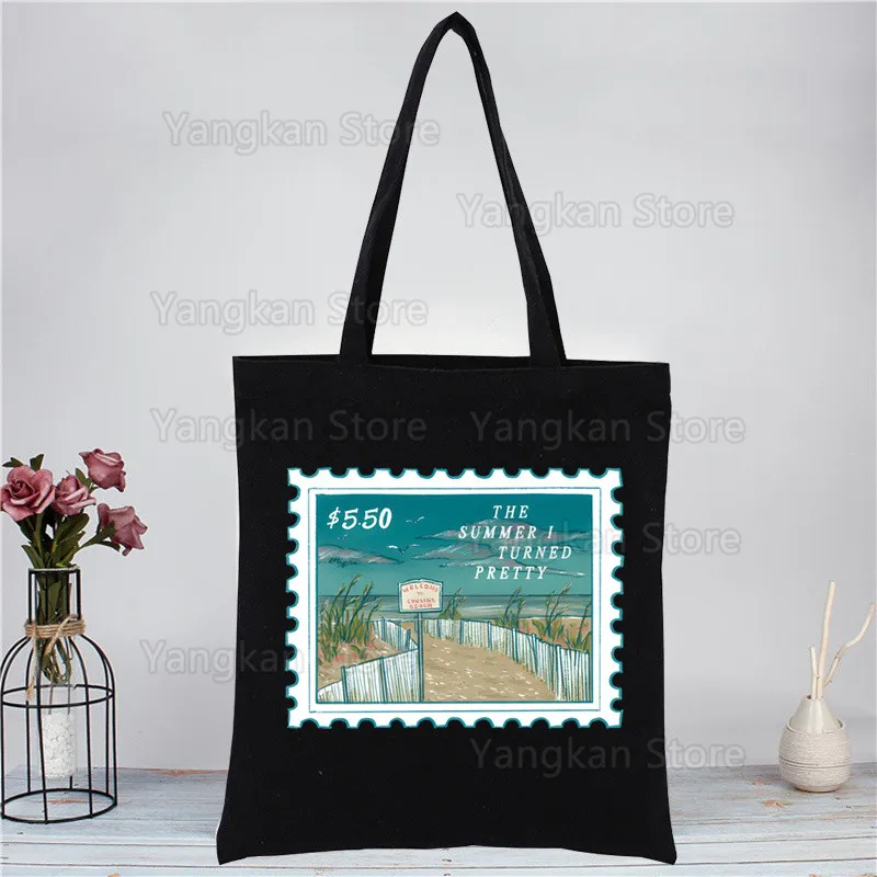 

Летняя сумка через плечо I Turned, довольно складная холщовая сумка-тоут, эко-сумка для покупок, холщовая большая сумка, повседневная сумка для повседневного использования