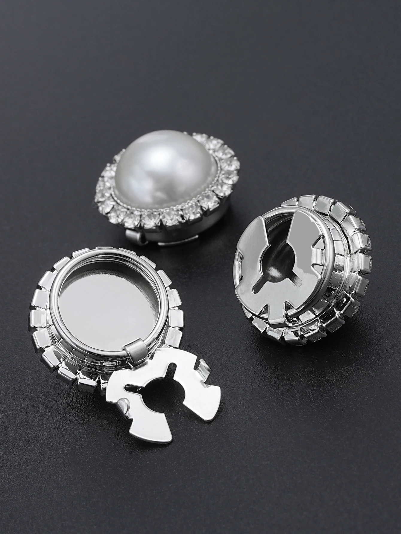3/10/50pcs Rhinestone Cufflinks Luxury Button Cover Shirt Button Clip for Women Dresses Decorative Buttons Bling Cuff Links