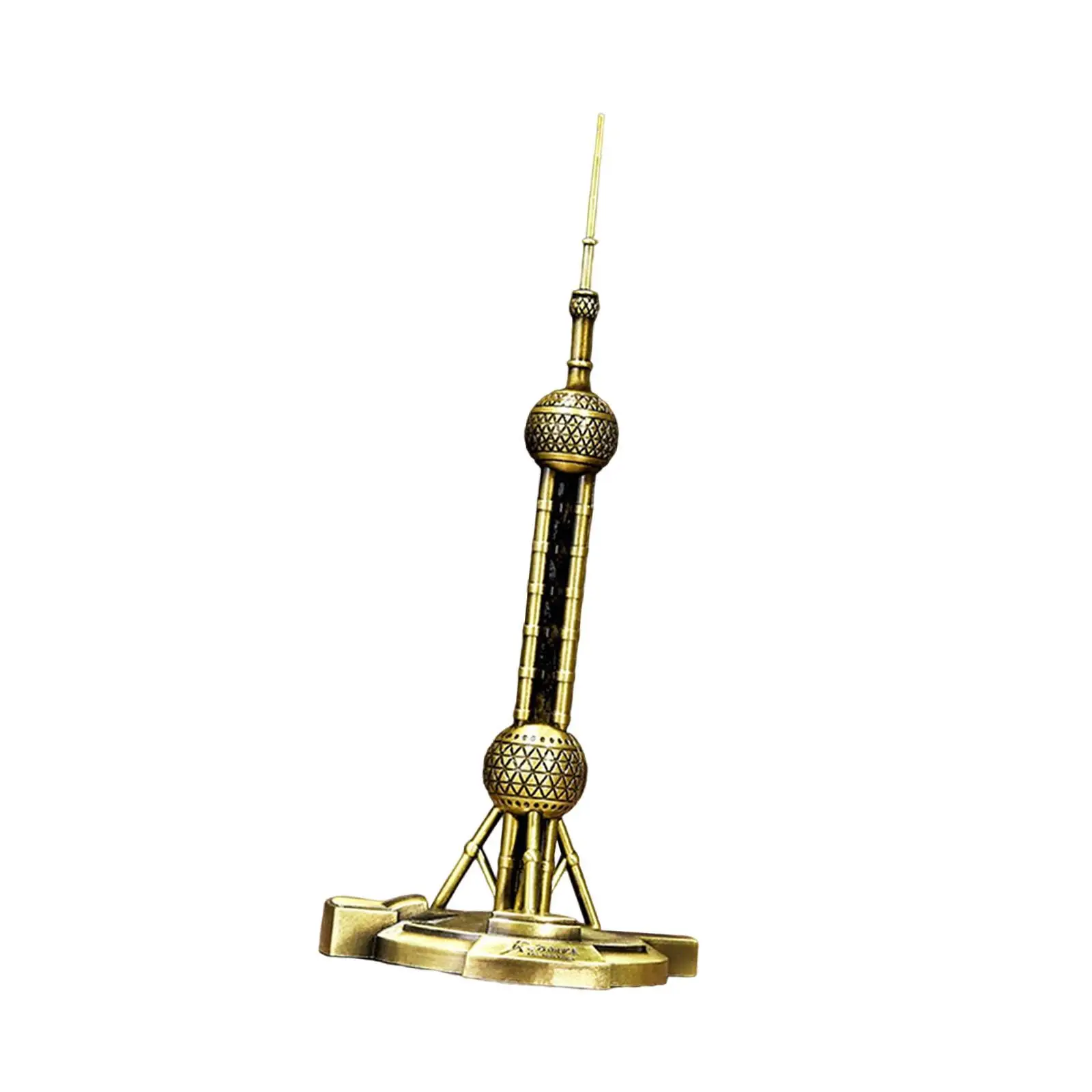 Shanghai Pearl Tower Souvenir Zinc Alloy Statue Decoration Pagoda Style Famous Architecture Model for Collection Display