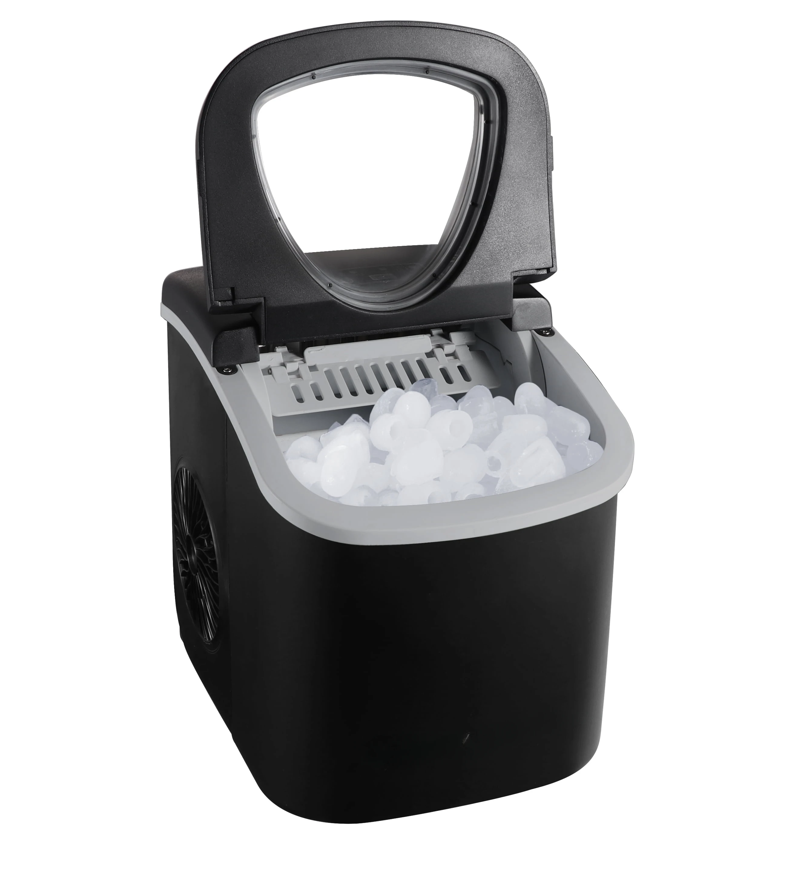 Snelle Ijsproductie 26 Pond Retro Bullet Ice Maker, Substantieel 1.2-Liter Waterreservoir, Zwart