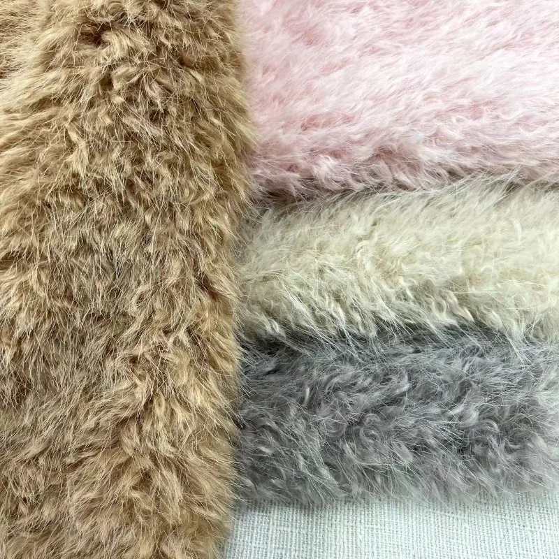 

2cm Imitation Sheep Curly Hair Imitation Plush Fabric for Fashion Clothing Set Doll Hair Fashionable Warm Cloth Diy Sew Material