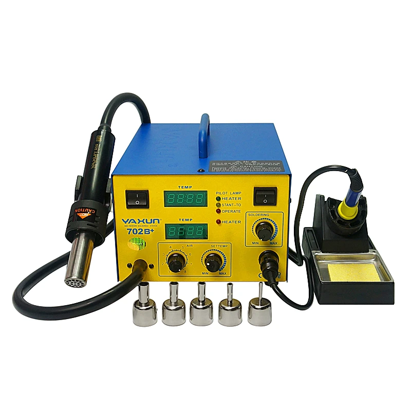 YX-702B Soldering Station Led Digital Solder Iron Desoldering Station BGA Rework Soldering Station Heat Gun Welder