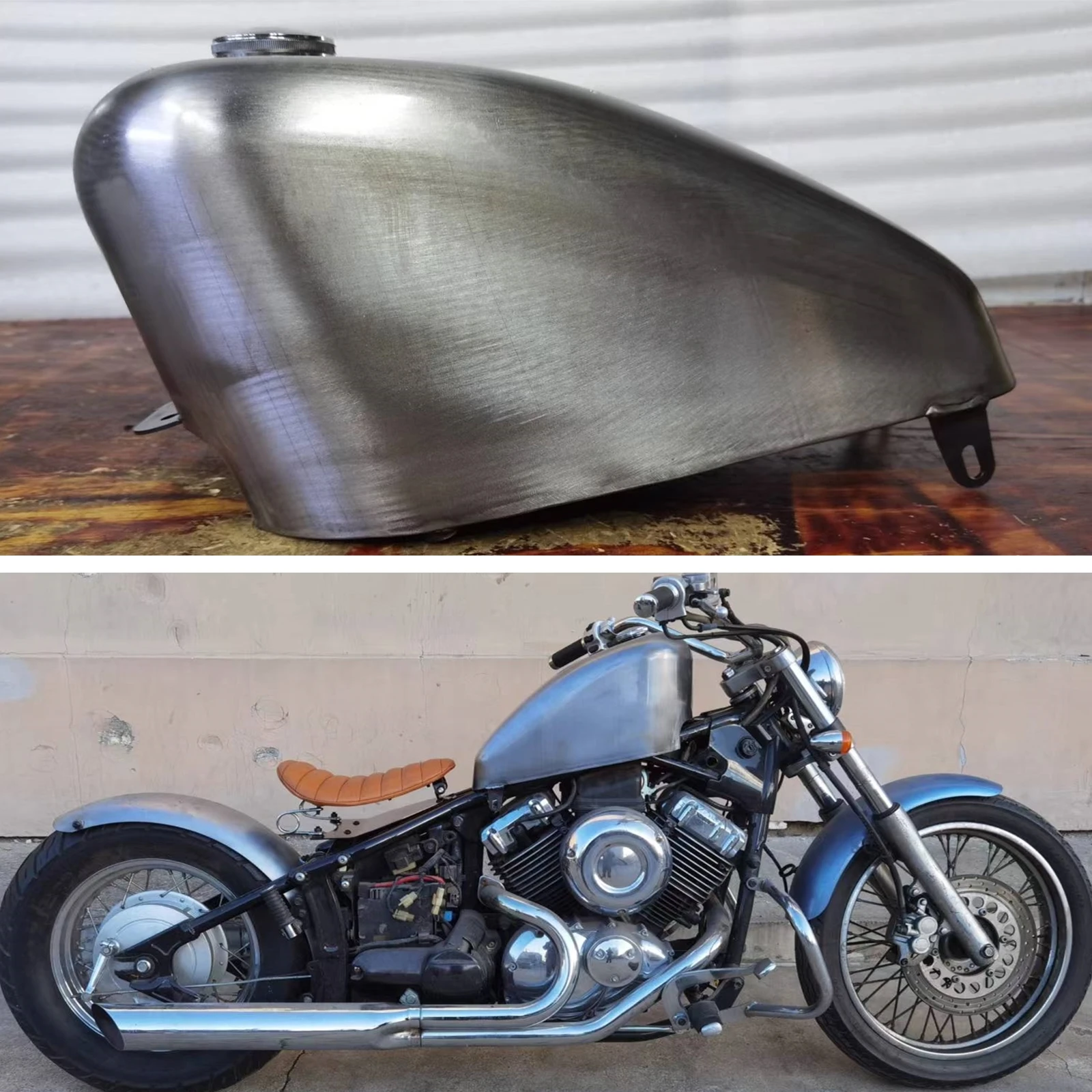 

For Yamaha DRAGSTAR 400 650 Universal Motorcycle Modified 10L Petrol Gas Fuel Tank