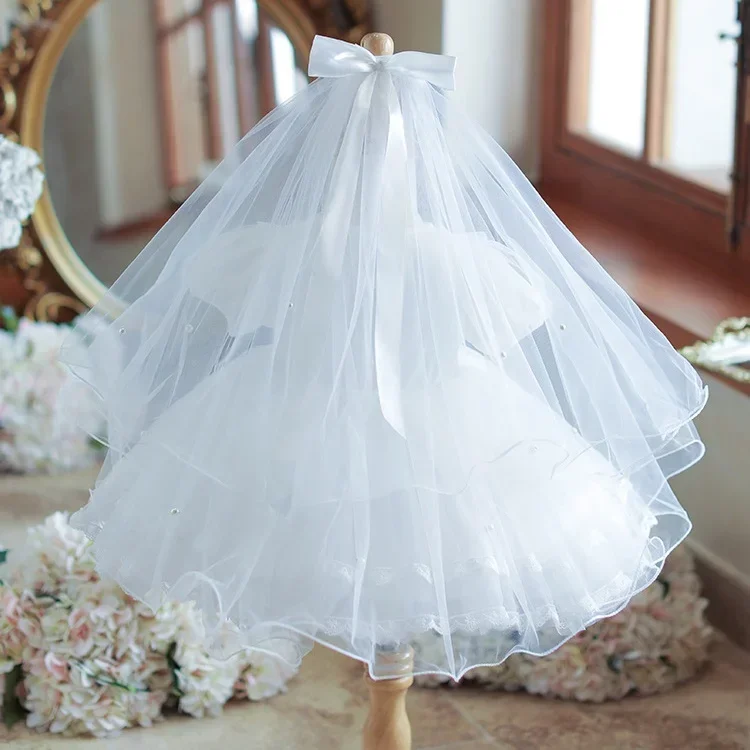 القوس كم طويل شبكة كرنفال الزفاف زهرة فتاة فستان فتاة 2025 جديد 1-8 سنة فتاة لوليتا فستان الأميرة #3