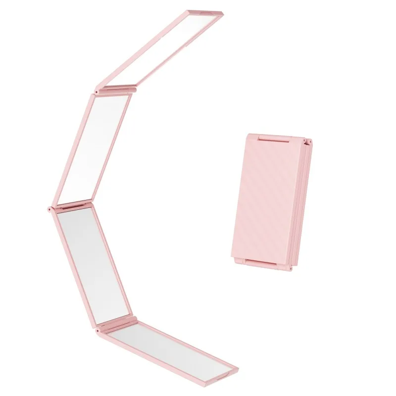 

Portable Glass Folding Mirror, Self-haircut, Four-sided Makeup Mirror, Enlarged Household Body Mirror, Storage, Small Desktop.