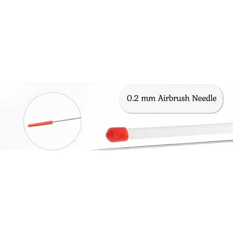 ABUG-Fengda For Airbrush Compatible 0.2Mm Threaded Nozzle And Needle Set-Precision Detailing Tool For Fine Lines And Stippling