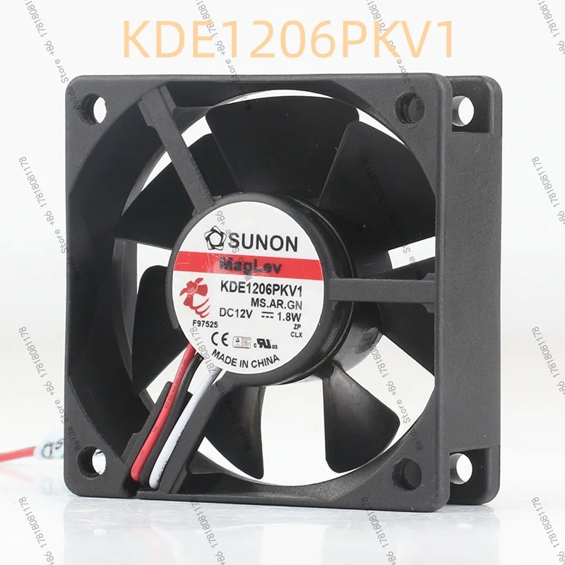 Sunon 5V 24V 48V DC 12V 1.8W magnetic levitation negative ion purifier Silent KDE1206PKV1(AR) cooling fan 6020 60X60X20MM 6CM