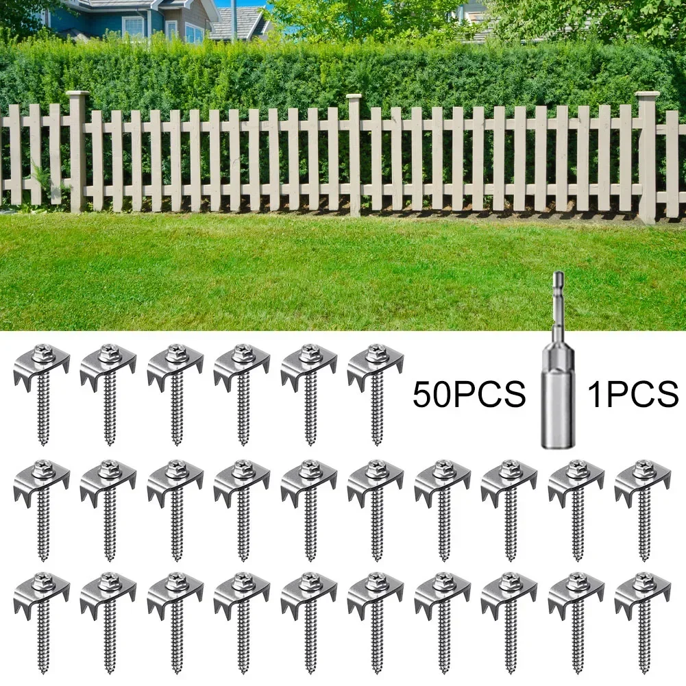 

50pcs Stainless Steel Fence Nails for Secure Fastening U Shape Wire Fencing Staples for Garden and Animal Control