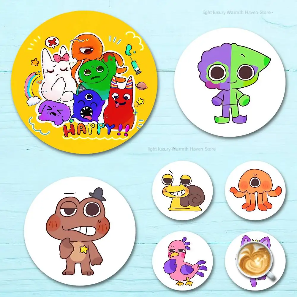 

Game G-Garten of B-Banban Round Wooden Coasters For Cute Design Suitable for Drinks Tea,Coffee Home Perfect Gift