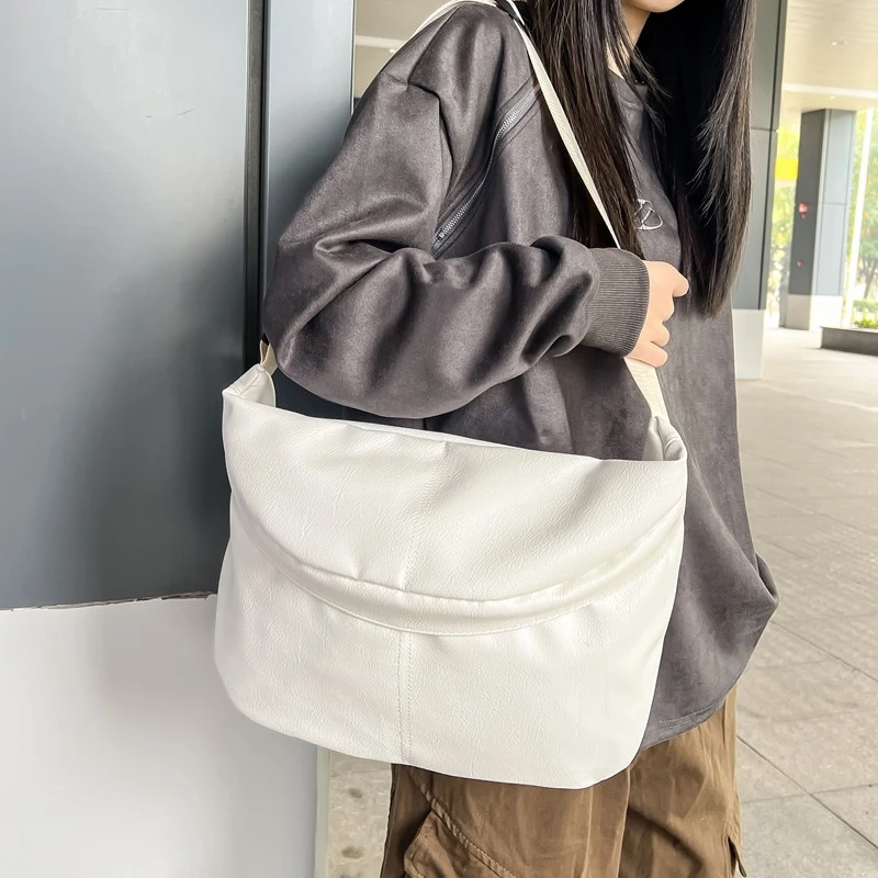 

Solid Color PU 2025 High Quality Waist Packs Zipper Versatile Casual Women's Chest Bag Soft Simple Commuting Crossbody Bags
