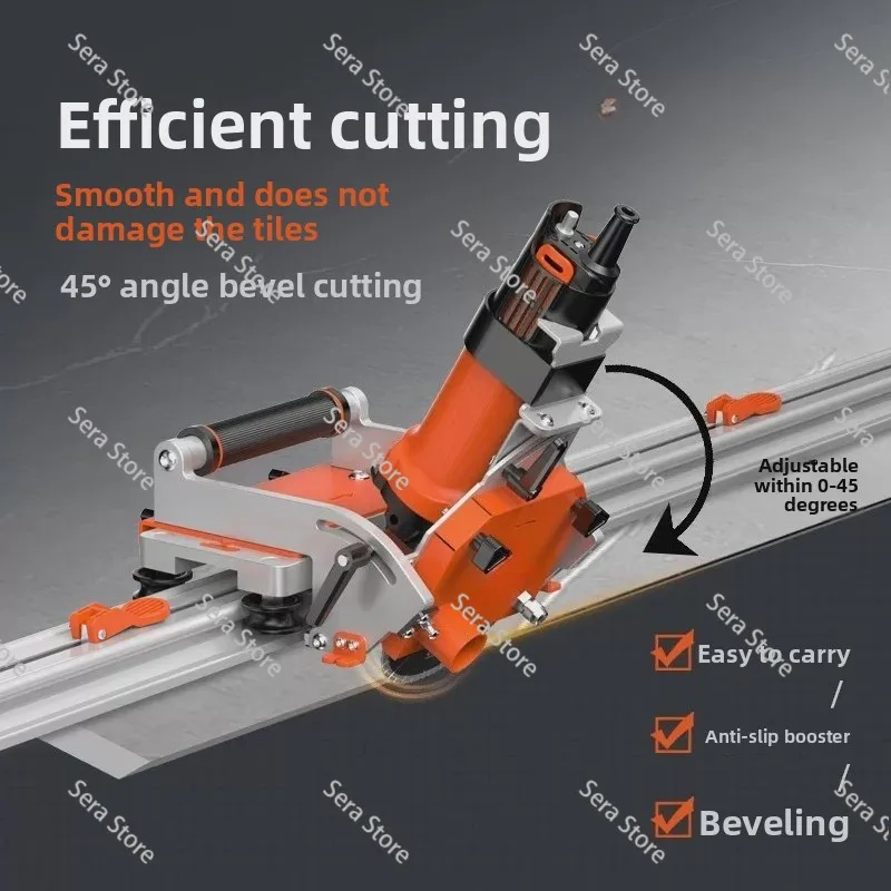 Electric Rail Tile Cutter for Slate & Ceramic 45° Chamfer Straight Cut Multifunctional Machine