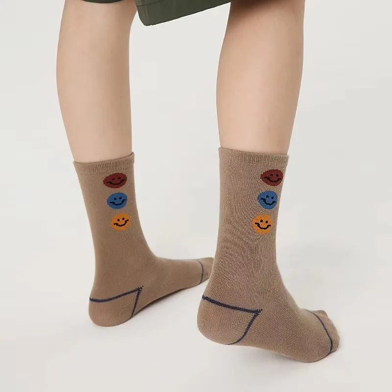 3-12T  Boys Socks Spring Fashion Color Contrast Crew Socks Children's Calf Socks 4 Pairs/pack Top Grade Quality Guarantee