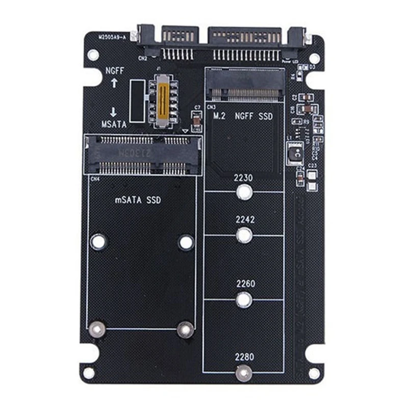 M.2 NGFF SSD To SATA 3.0 Adapter Card MSATA SSD To SATA 3.0 Riser Card 2 In 1 Adapter Card With USB3.0 Easy Drive Cable