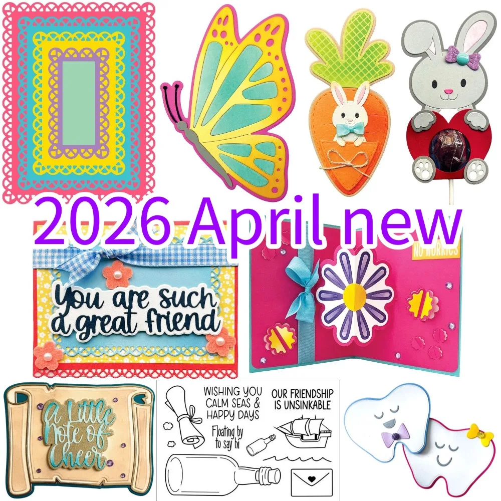 

2026 April new Approximate Metal Framework Cut dies and Stamps for DIY Scrapbooking Photo Album Embossing Decorative Paper Cards