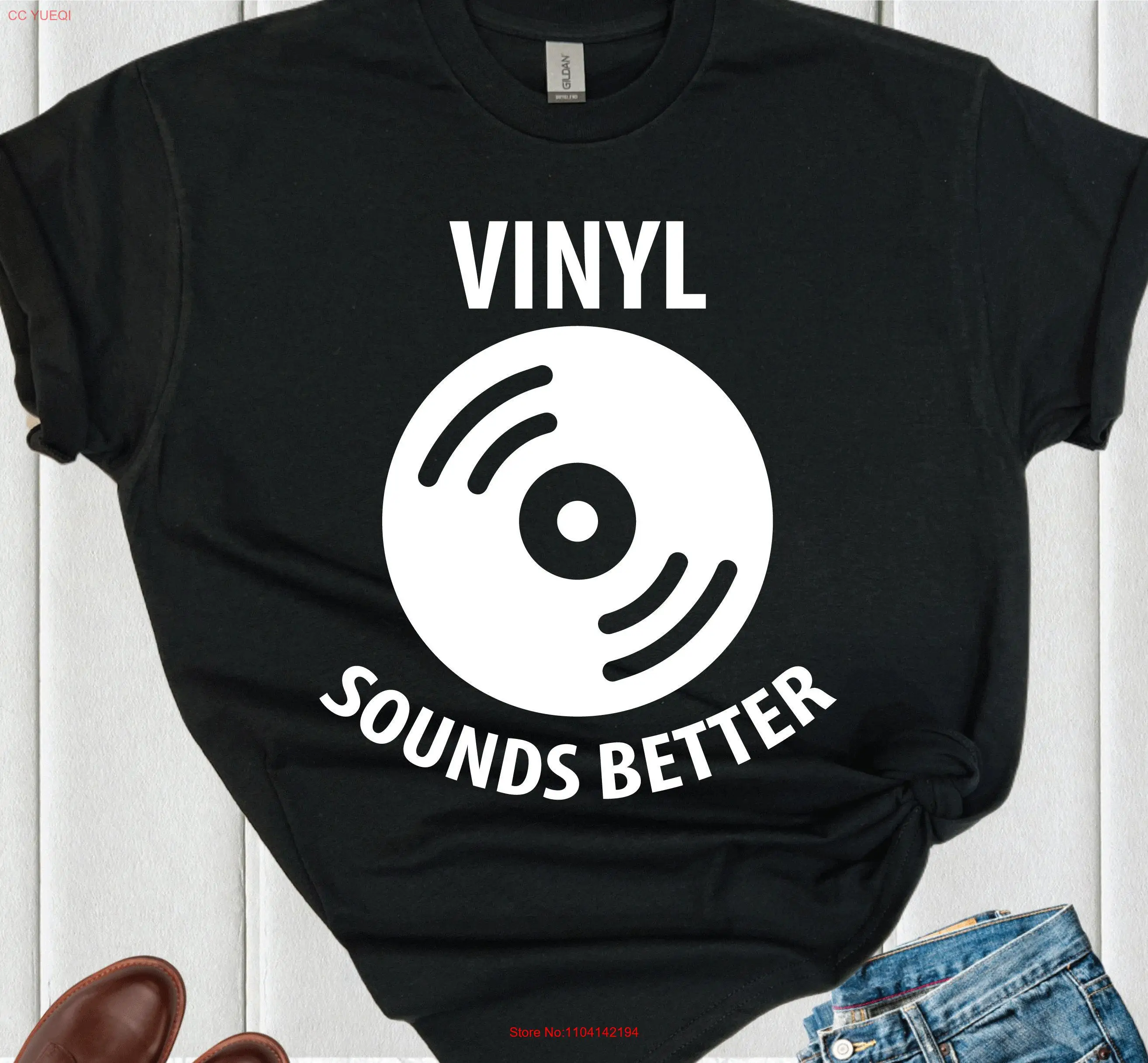 Vinyl Sounds Better Design T Shirt Turntable long or short sleeves