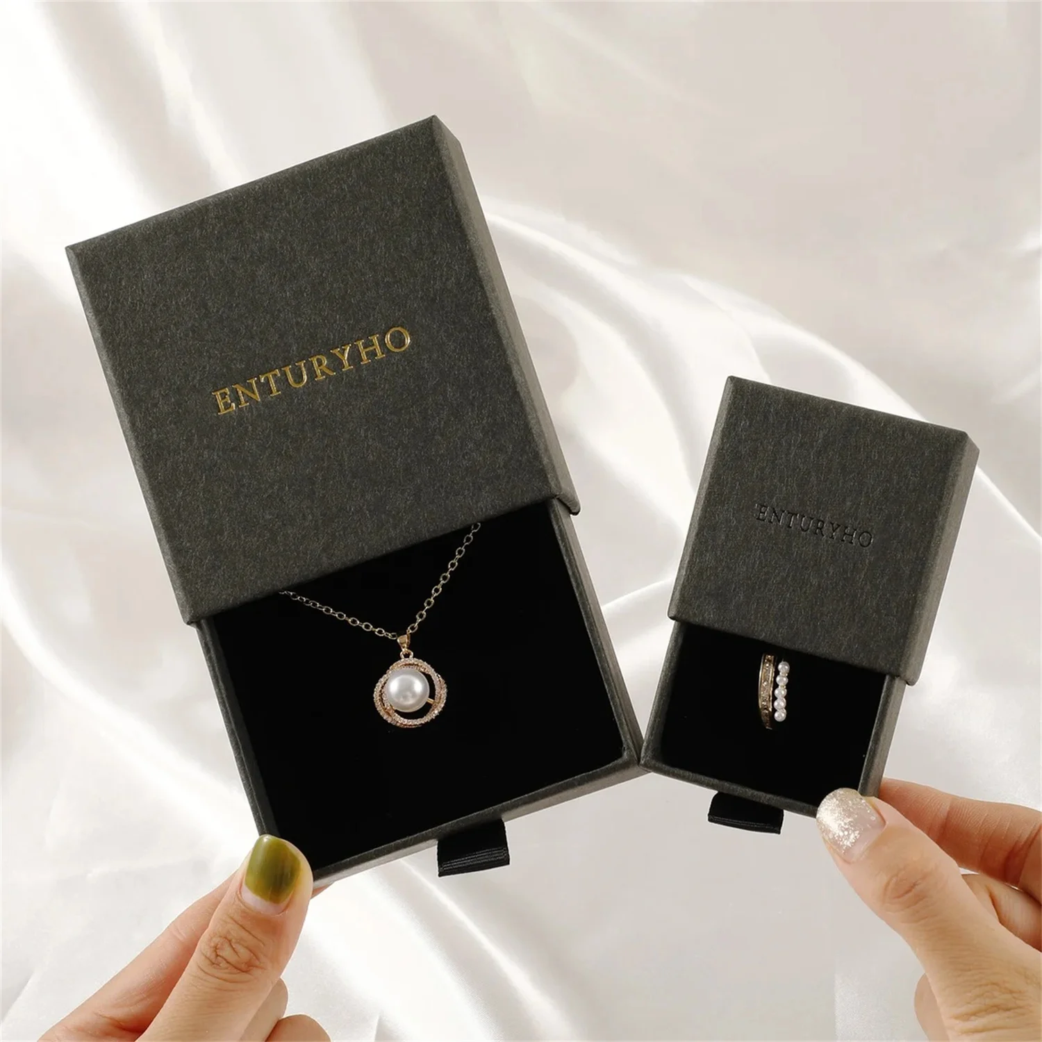 

50pcs Custom Personalized Logo ring box gift box carton multicolor necklace box bracelet box jewelry box With Sponge PadChic Sma