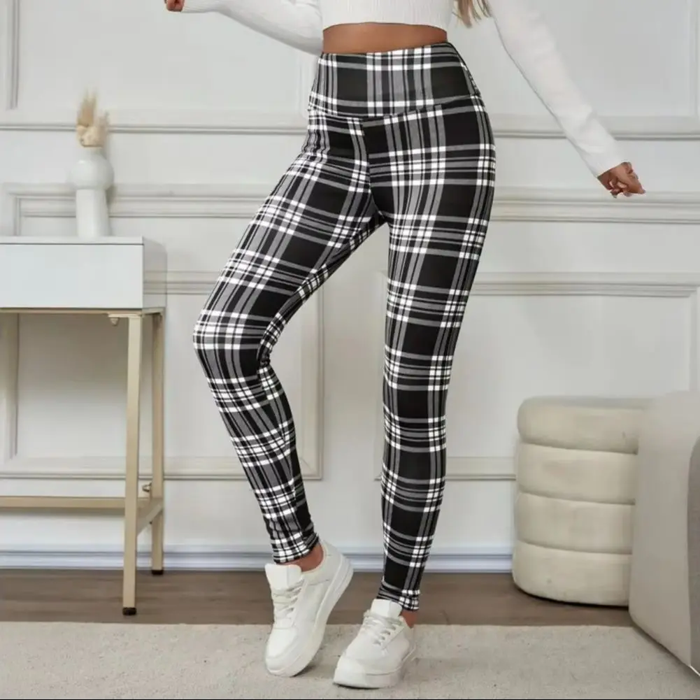 

Утолщенные бархатные подкладки, клетчатые женские леггинсы, высокоэластичные брюки, теплые зимние штаны с клетчатым принтом, спортивные леггинсы для йоги