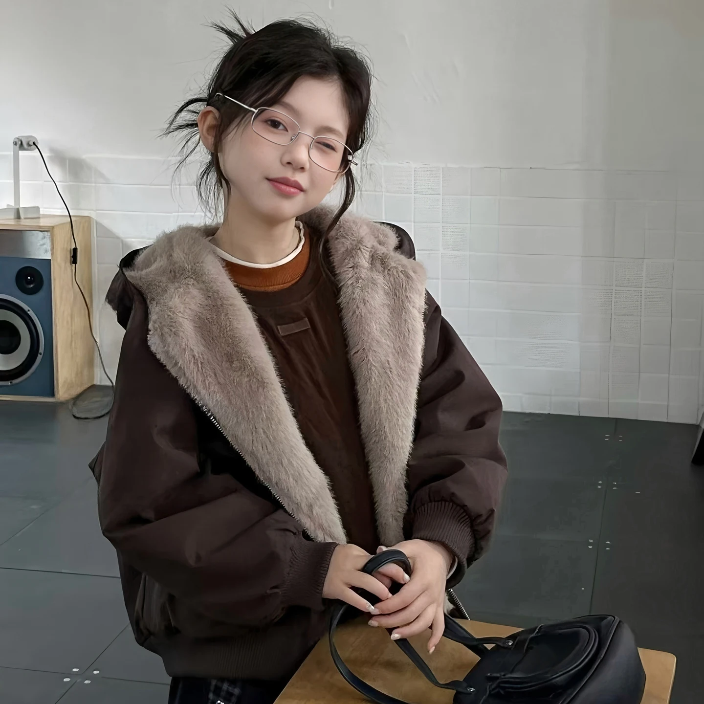 

4-14Y Children Hooded Warm Parkas Autumn Winter Casual Girl Baby Fleece Thicken Tops Jacket Solid Girl Kid Fleece Cotton Coat