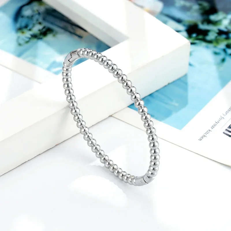 High Quality Imitation Beads Bracelet  Shape Design  Stainless Steel Bracelet For Women Love Bangle Jewelry Gifts Wholesale