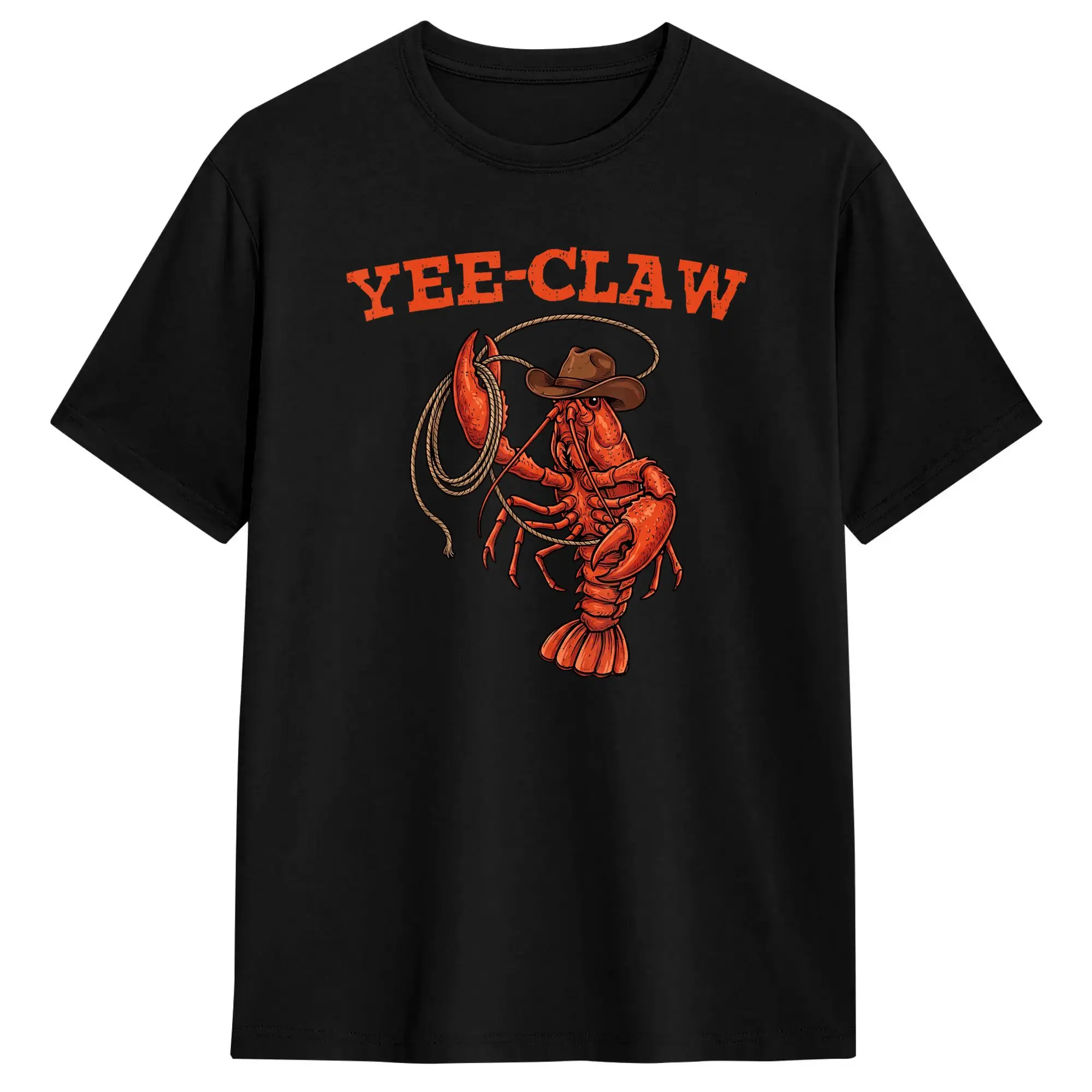Camiseta divertida Yee Claw Crawfish Boil Cajun Cowboy Lobster, camisetas de algodón de verano para hombre, camiseta estampada, camisetas clásicas de manga corta