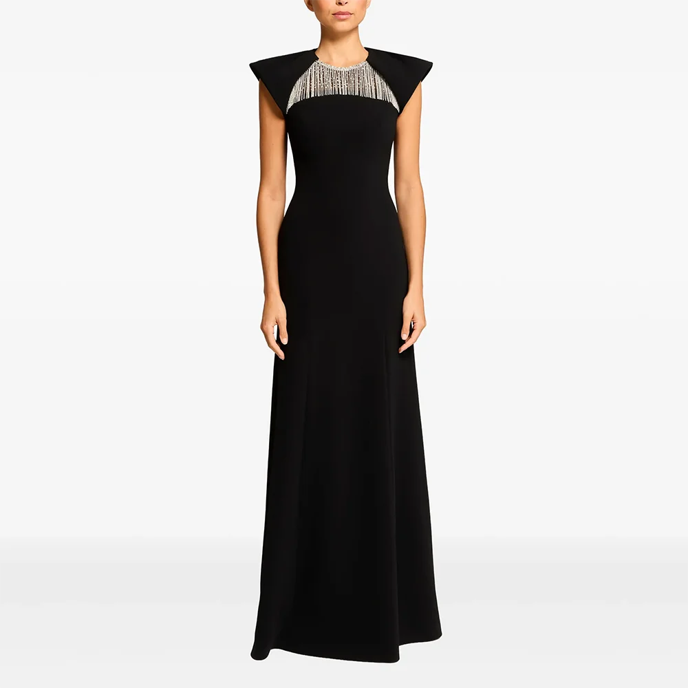 

Customized O-Neck Mermaid Long Evening Dresses Elegant Formal Occasion Prom Gowns Crystal 2025 Floor Length Prom Dresses