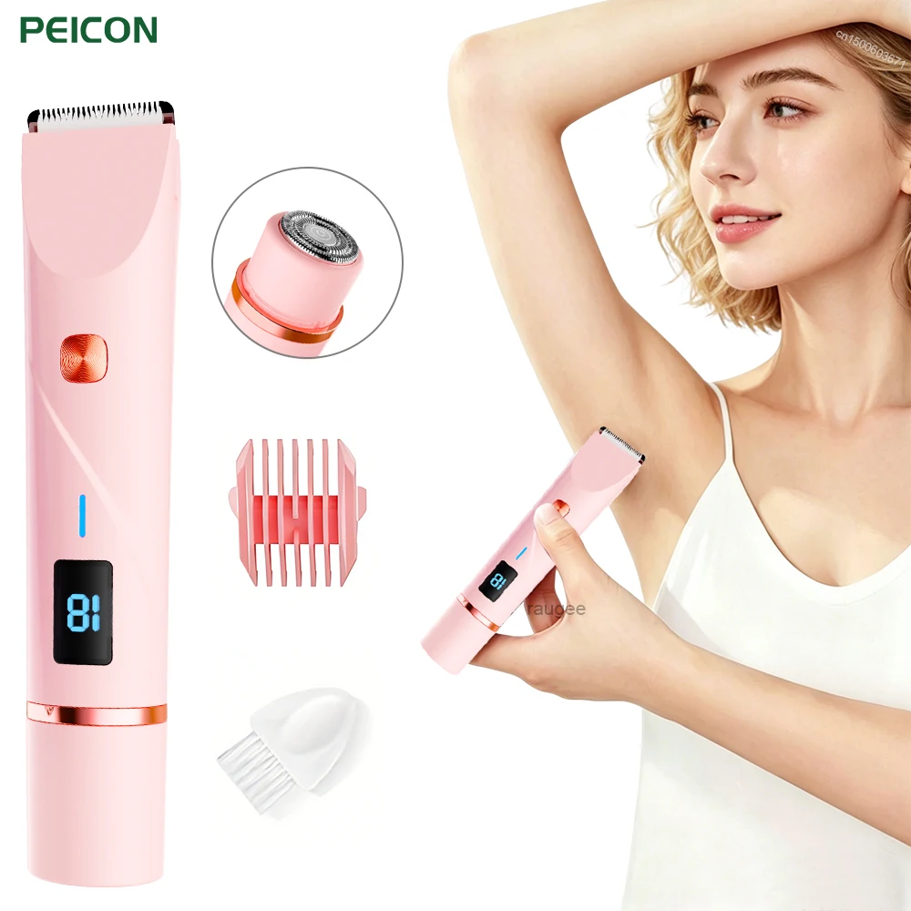 

Electric Shaver for Woman Rechargeable Double Head Razor Bikini Trimmer Facial Mustache Hair Remover Body Leg Underarm Shaver