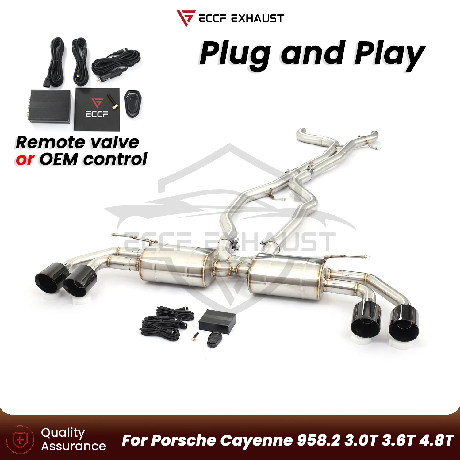 

ECCF For Porsche Cayenne 958.2 3.0T 3.6T 4.8T T304 Stainless Steel Exhaust Aggressive Sound Plug and Play Performance Upgrade