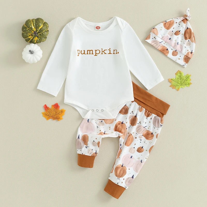 Adorable 3 Piece Set Baby Girl Boy Christmas Reindeer Print Romper and Pants Hat Outfits Infant Clothing for Winter Holiday