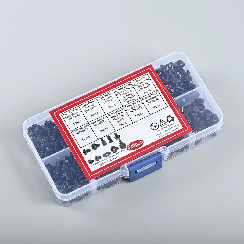 Computer Screws Assortment Kit 420pcs black chassis screws conventional universal screws