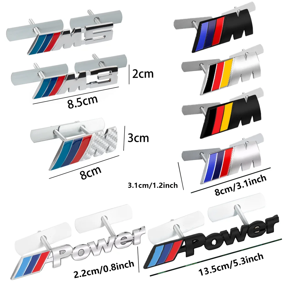 Auto Front Grille Emblem S Line Badge Car Body Decoration Sticker For BMW M M3 M5 POWER F01 F20 F10 F13 F15 F16 F30 F34 F32 F31