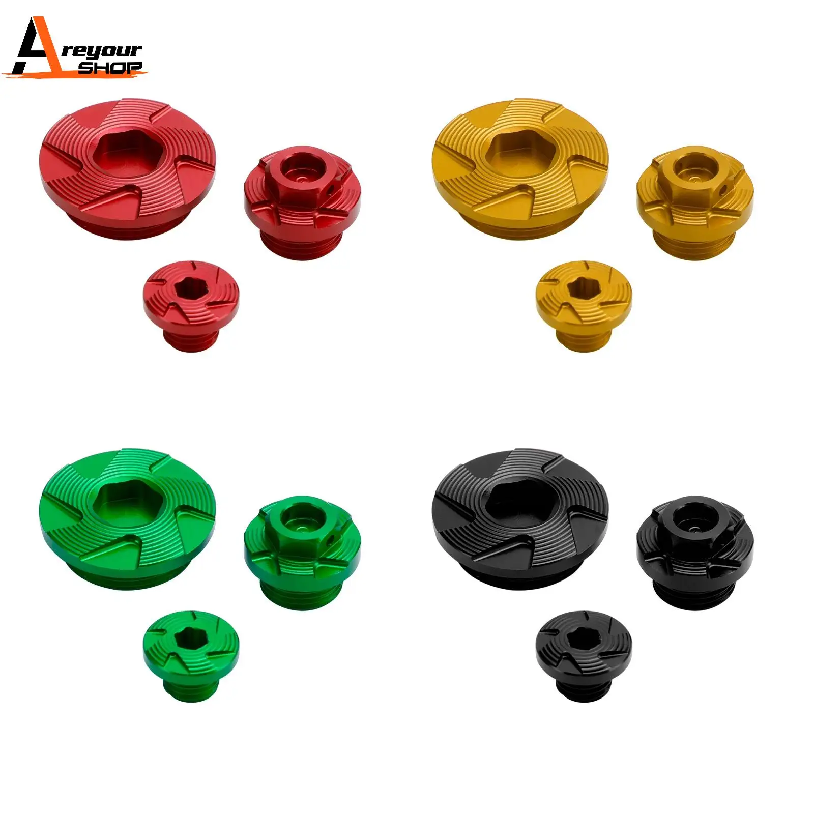 

Areyourshop CNC Ignition Cover Oil Cap Engine Plug Kit for Kawasaki KX250 KX450 2019-2020