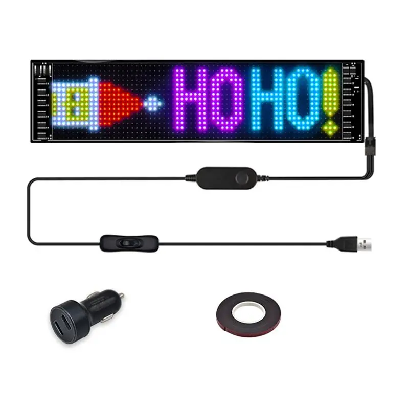 

A29F-LED Pixel Panel,USB 5V Flexible LED Module RGB Scrolling Text Animation Display,Bluetooth APP,16X64 Leds 9.2X37.2 Cm Durabl