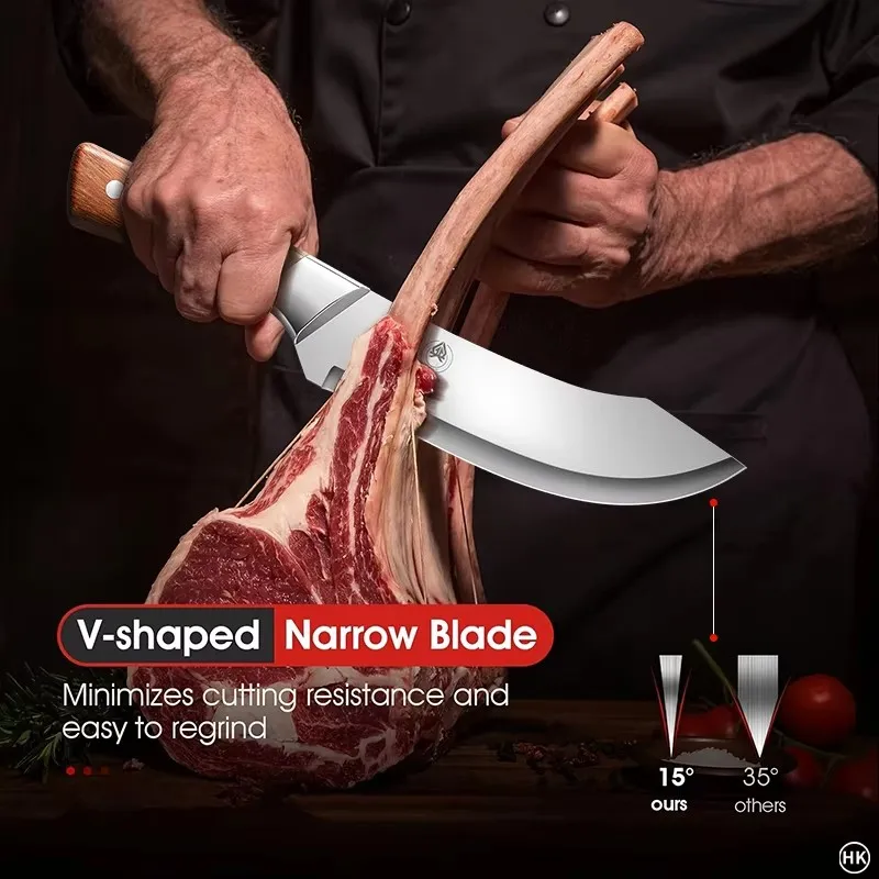 1PCS Boning knife, Professional Butcher Knife - Sharp, V-Blade for Deboning, Skinning, Slaughtering Beef, Pork