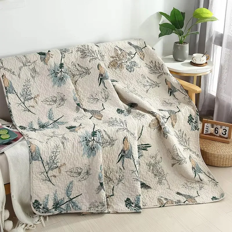 

Printed Cotton Quilt 1-Piece Bedspread on the Bed Twin Size 180X220cm Sofa Cover Quilted Blanket for Bed CHAUSUB Summer Coverlet