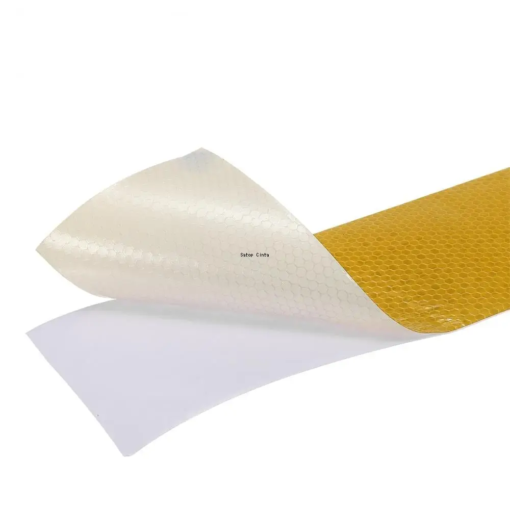 High Visibility Customized PVC Reflective Sticker Yellow Waterproof  Tape DIY 20CM*5M Reflector Sheeting For Car Vehicle Trailer