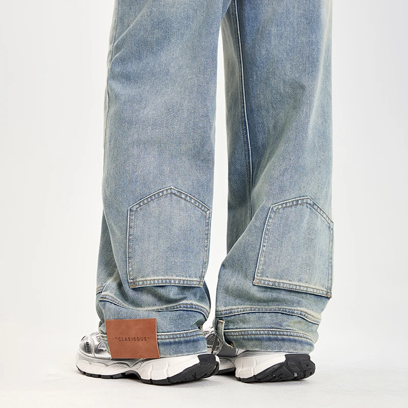 

Ins модные американские ретро мешковатые джинсы с высокой талией женские уличные джинсовые брюки двусторонние брюки уличная одежда Y2K свободные джинсы