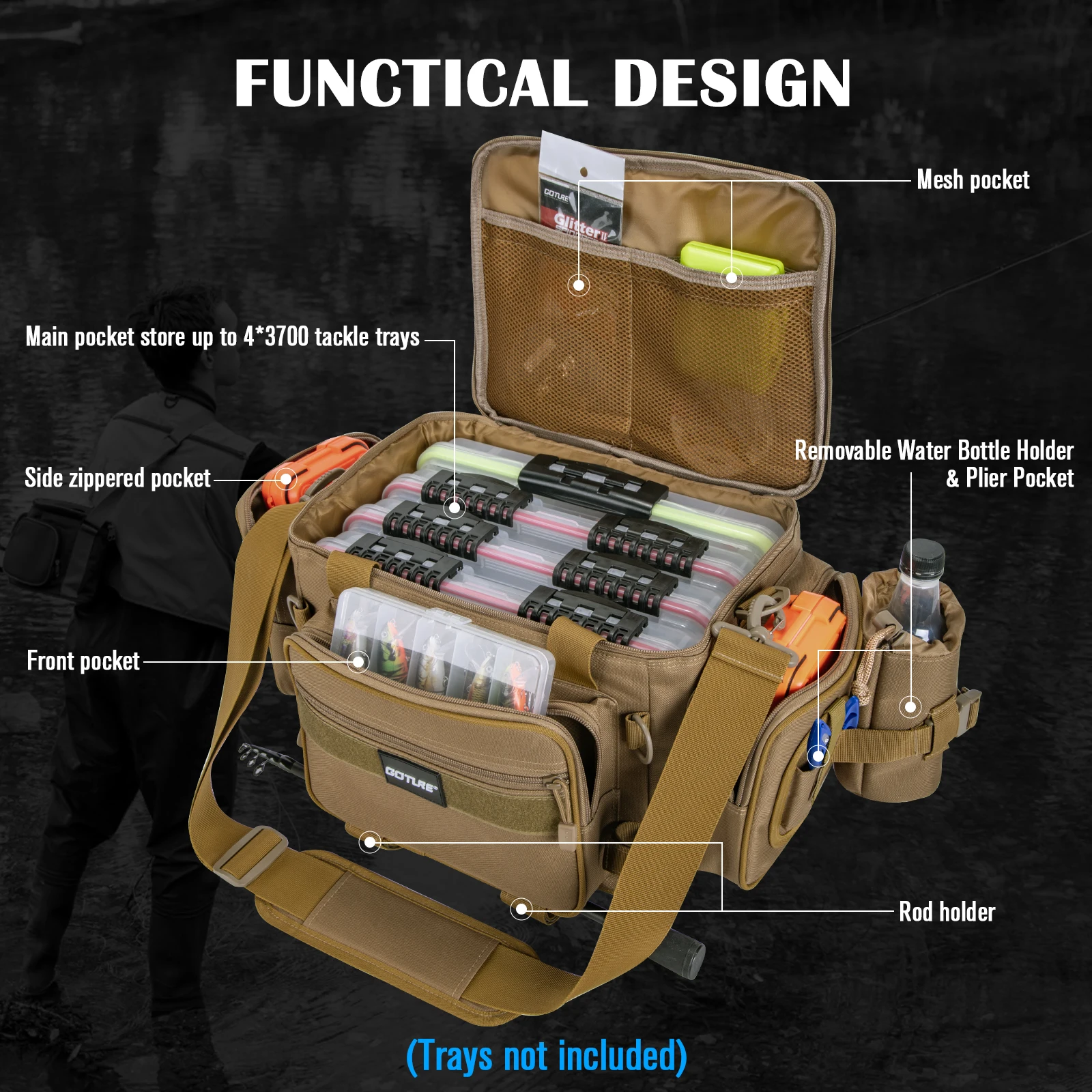Goture 45*30*24cm Quality Fish - Fishing Equipment Box 评论和价格