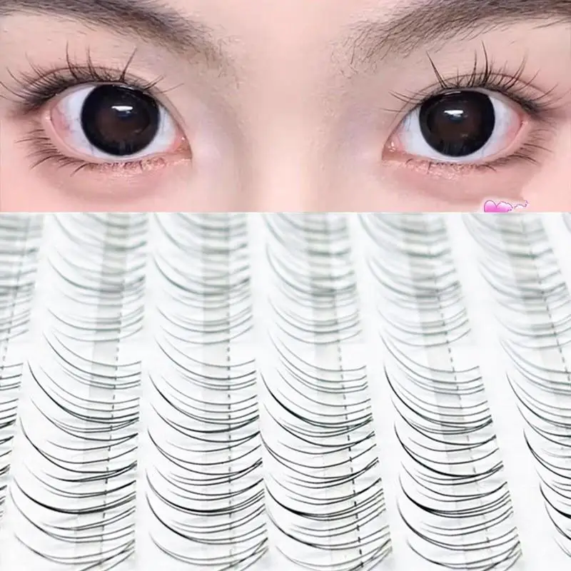 100Pcs Cruelty Free Individual Lash Extensions Natural Fox Style Cluster Lashes for Daily Casual Makeup