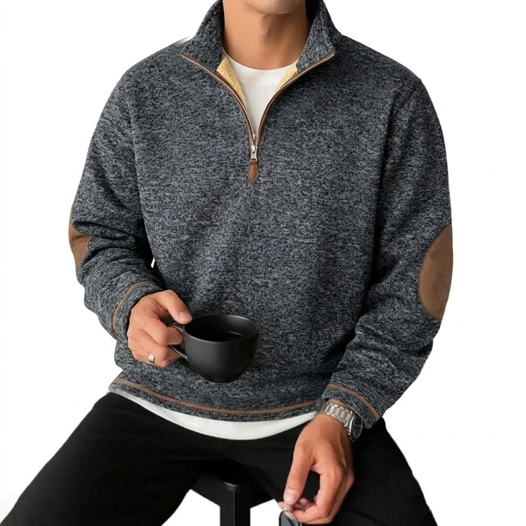 Neue Herren Winter Pullover Sweatshirts Fleece Reißverschluss Sweatjacken Lässiger Stehkragen Warme Thermo-Oberbekleidung Schwere Jacke Mantel – Detail 8