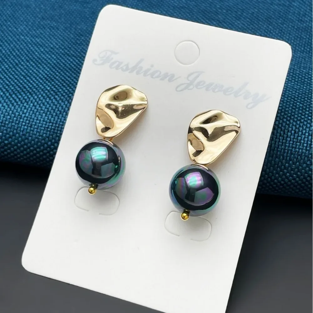 Korean Fashion Black Color Imitation Pearl Earrings for Women Girls Banquet Gift Luxury Design Clothing Parts Jewelry Wholesale